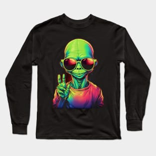 Cool Alien - we come in peace, chill! Long Sleeve T-Shirt